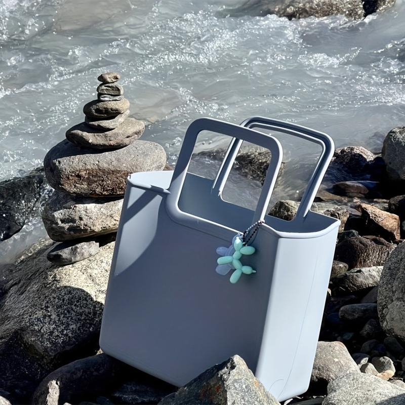 Large Capacity Silicone Beach Bag Tote for Travel Outdoor Handbag Fishing Hiking