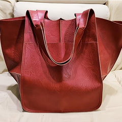 Large Capacity Soft Leather Tote Shoulder Bag for Travel