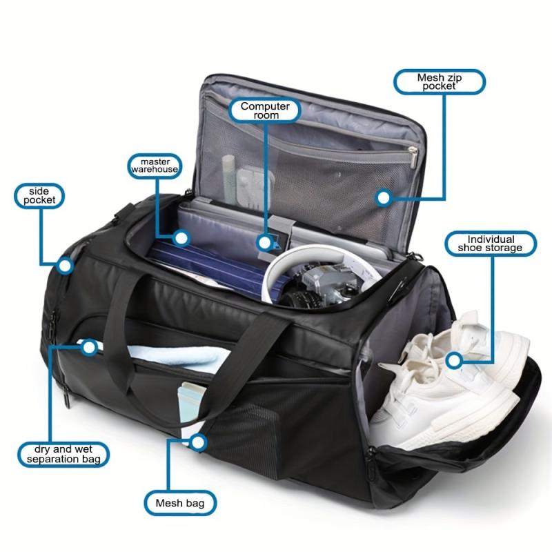 Sports Fitness Training Travel Bag With Shoes Pouch Large Capacity Handbag
