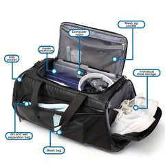 Sports Fitness Training Travel Bag With Shoes Pouch Large Capacity Handbag