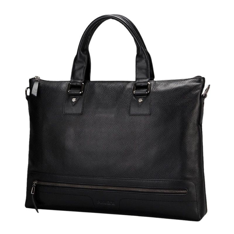 Leather Business Briefcase Handbag For Men Travel Work Computer Bag