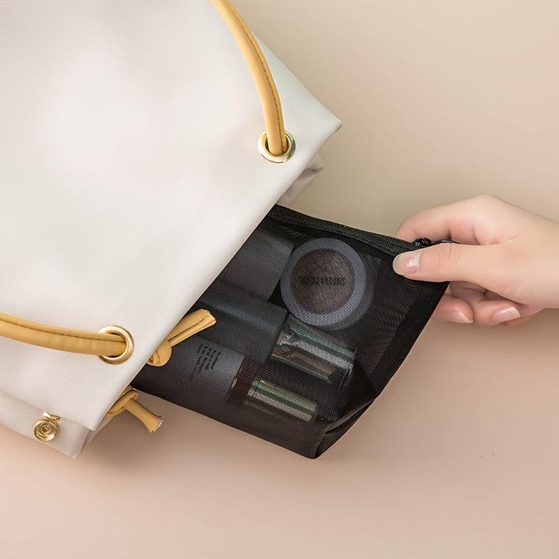 Mesh Makeup Wash Bags - 3pc Portable Visual Breathable Clutch Bags