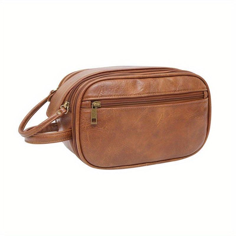 Portable PU Leather Toiletry Bag Large Capacity Cosmetics Bag