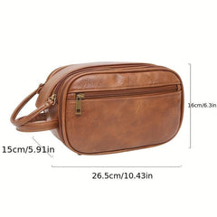 Portable PU Leather Toiletry Bag Large Capacity Cosmetics Bag