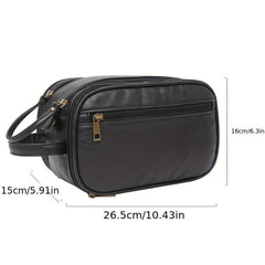 Portable PU Leather Toiletry Bag Large Capacity Cosmetics Bag