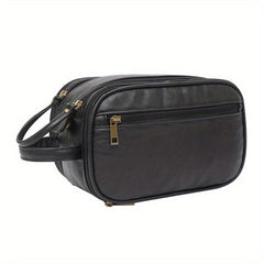 Portable PU Leather Toiletry Bag Large Capacity Cosmetics Bag