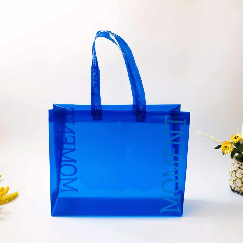 PVC Thick Tote Bag Casual Travel Storage Bag Letter Pattern Shopping Bag