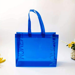 PVC Thick Tote Bag Casual Travel Storage Bag Letter Pattern Shopping Bag