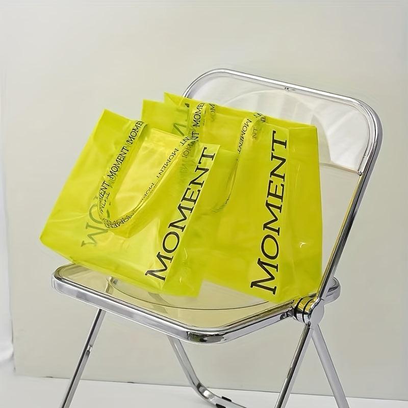 PVC Thick Tote Bag Casual Travel Storage Bag Letter Pattern Shopping Bag