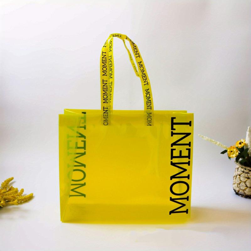 PVC Thick Tote Bag Casual Travel Storage Bag Letter Pattern Shopping Bag