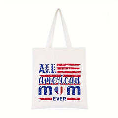 Independence Men's Canvas Tote Bag American Flag Print Shoulder Bag