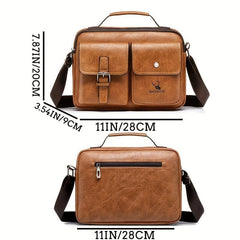 WEIXIER Men's PU Crossbody Bag for Business and Casual Use