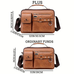 WEIXIER Men's PU Crossbody Bag for Business and Casual Use