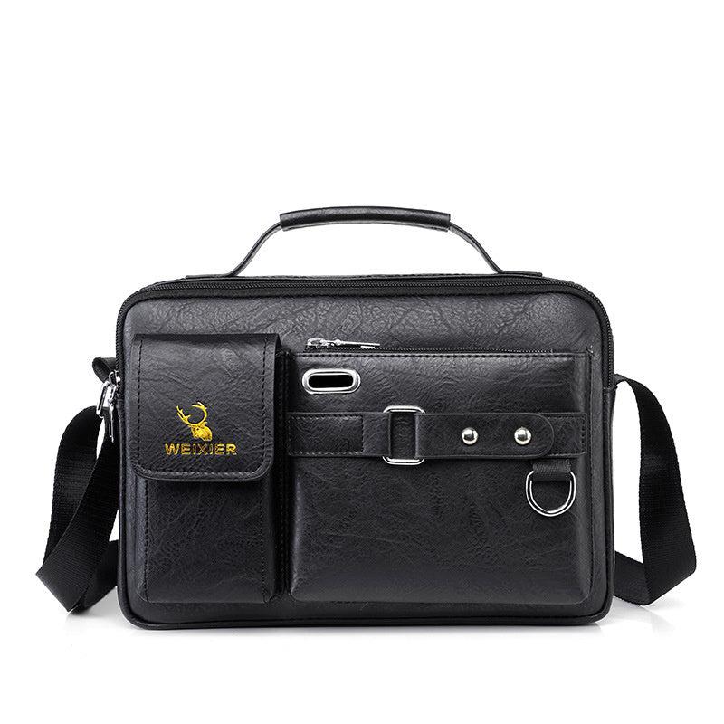 WEIXIER Men's PU Crossbody Bag for Business and Casual Use