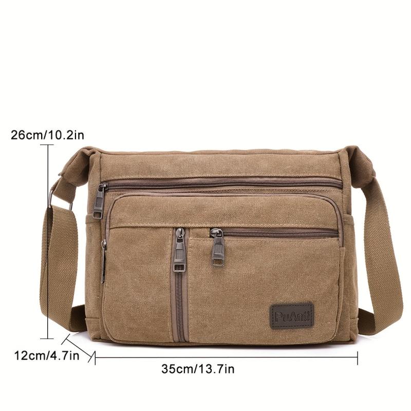 Men's Canvas Shoulder Bag Large Volume Portable Tool Kit