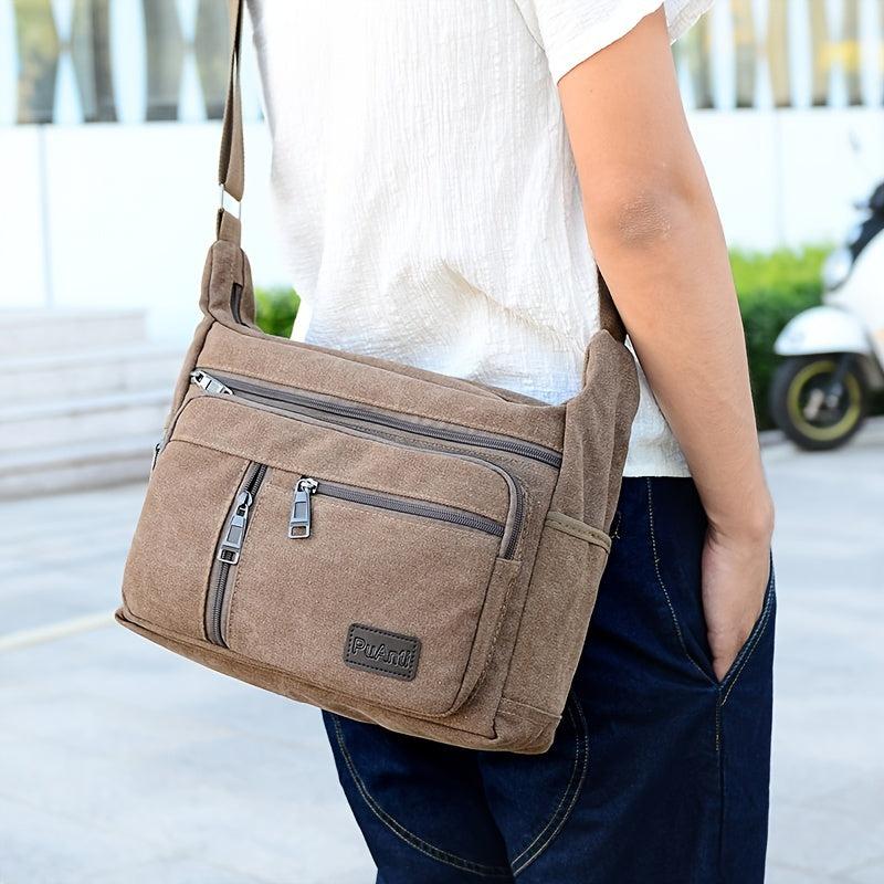 Men's Canvas Shoulder Bag Large Volume Portable Tool Kit