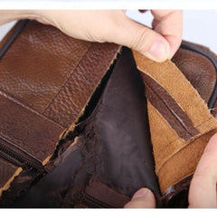 Leather Men's Bag Crossbody Business Backpack