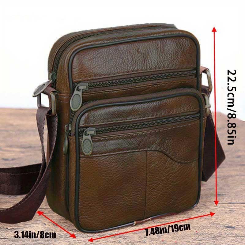 Leather Men's Bag Crossbody Business Backpack