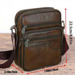 Leather Men's Bag Crossbody Business Backpack