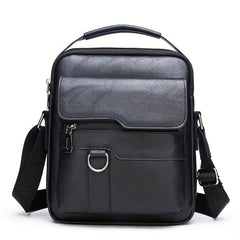 Men's Leather Crossbody Bag Vertical Chest Bag Large Capacity