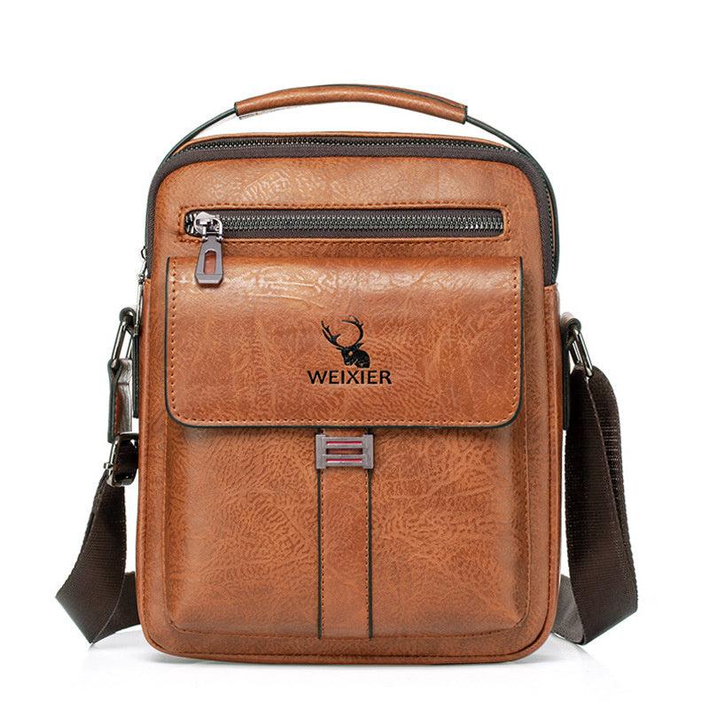 WEIXIER PU Men's Messenger Bag Waterproof Shoulder Bag Backpack
