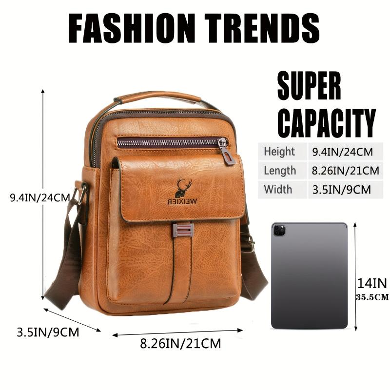 WEIXIER PU Men's Messenger Bag Waterproof Shoulder Bag Backpack