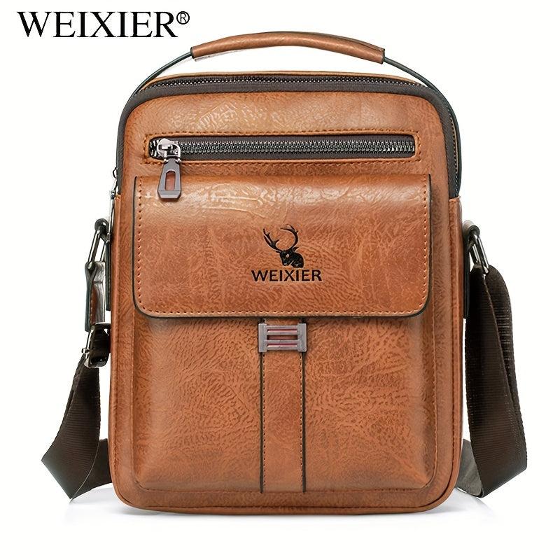 WEIXIER PU Men's Messenger Bag Waterproof Shoulder Bag Backpack