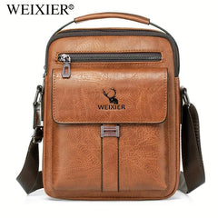 WEIXIER PU Men's Messenger Bag Waterproof Shoulder Bag Backpack