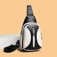 Stylish Colorblock Crossbody Bag with Zipper