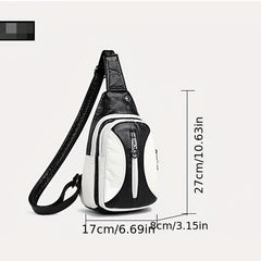 Stylish Colorblock Crossbody Bag with Zipper