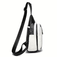 Stylish Colorblock Crossbody Bag with Zipper