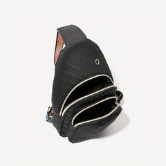 Wide Strap Casual Chest Bag PU Leather Outdoor Sling Bag