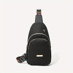 Wide Strap Casual Chest Bag PU Leather Outdoor Sling Bag