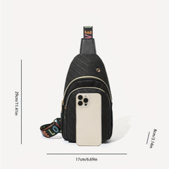 Wide Strap Casual Chest Bag PU Leather Outdoor Sling Bag