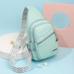 Candy Chest Bag w/ Guitar Strap Sling Backpack PU Leather Crossbody Bag