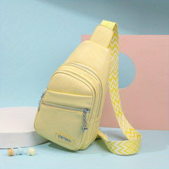 Candy Chest Bag w/ Guitar Strap Sling Backpack PU Leather Crossbody Bag