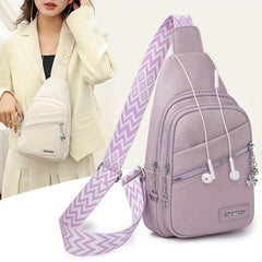Candy Chest Bag w/ Guitar Strap Sling Backpack PU Leather Crossbody Bag
