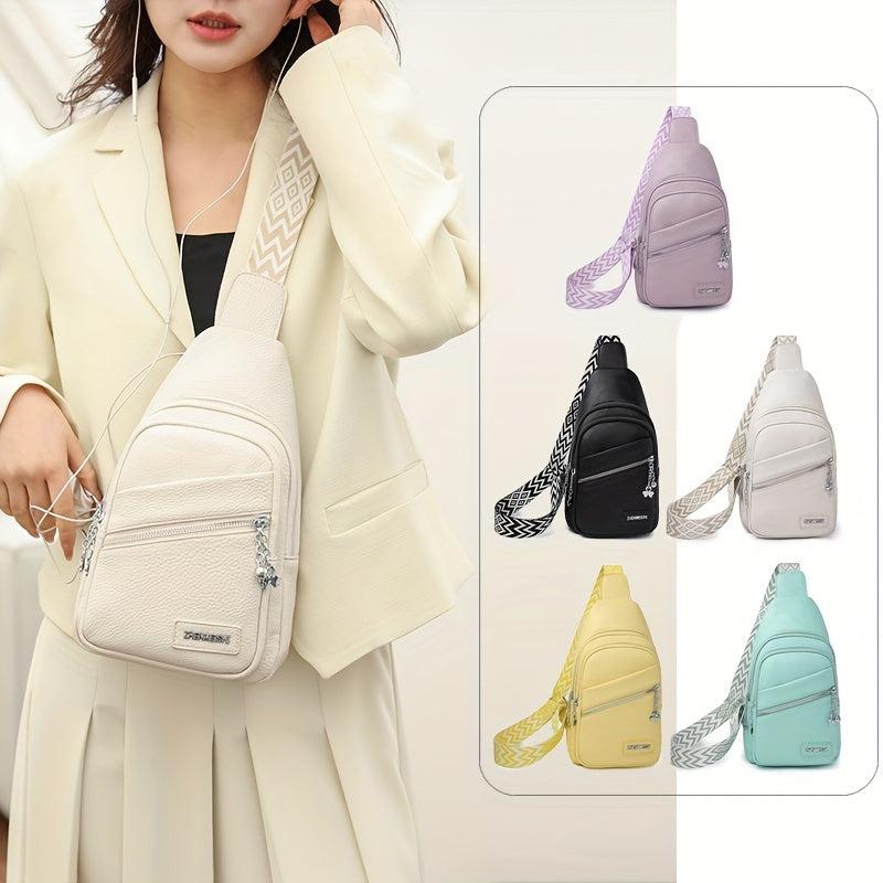 Candy Chest Bag w/ Guitar Strap Sling Backpack PU Leather Crossbody Bag