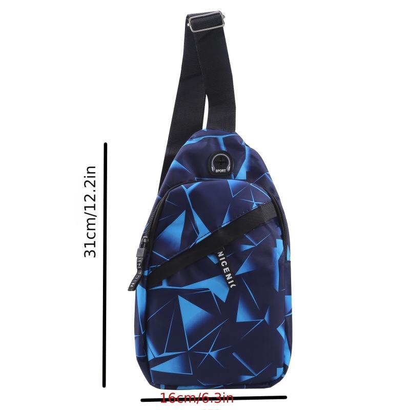 Lightweight Geo Print Chest Bag for Couples
