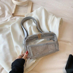 Clear PVC Jelly Beach Bag Waterproof Chest Bag for Travel