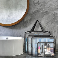 4 Pack PVC Waterproof Toiletry Bags for Travel Storage