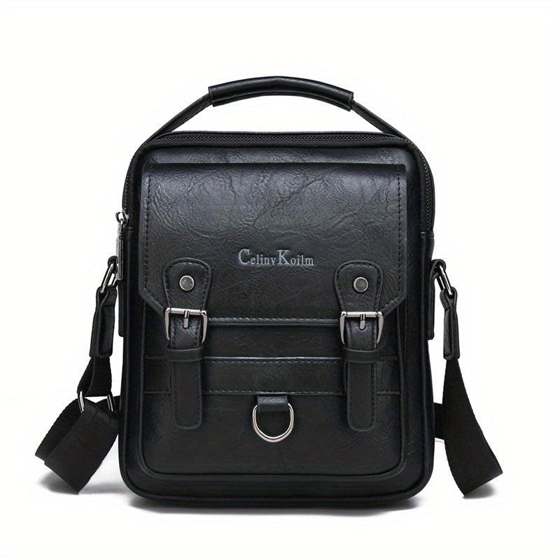 Business Commuter Crossbody Bag Large Capacity Leather Messenger
