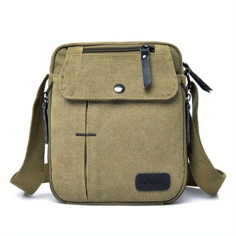 Men's Canvas Small Messenger Bag Casual Shoulder Bag Chest Bag