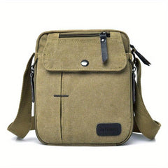 Men's Canvas Small Messenger Bag Casual Shoulder Bag Chest Bag