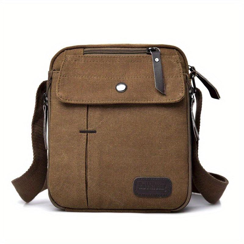 Men's Canvas Small Messenger Bag Casual Shoulder Bag Chest Bag