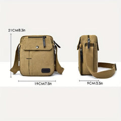 Men's Canvas Small Messenger Bag Casual Shoulder Bag Chest Bag