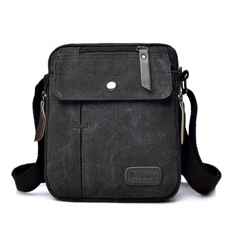 Men's Canvas Small Messenger Bag Casual Shoulder Bag Chest Bag