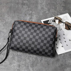 Men's Plaid Crossbody Bag Shoulder Bag For Travel Work Casual Messenger Bag