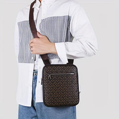 Men's Printed Shoulder Bag, Casual and Adjustable for Daily Commute