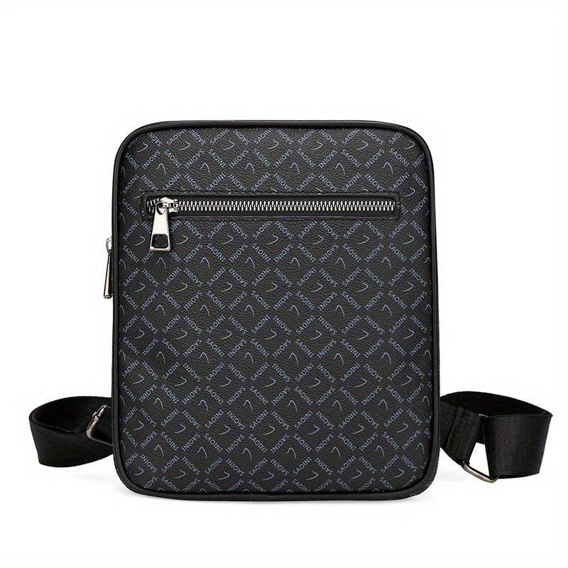 Men's Printed Shoulder Bag, Casual and Adjustable for Daily Commute
